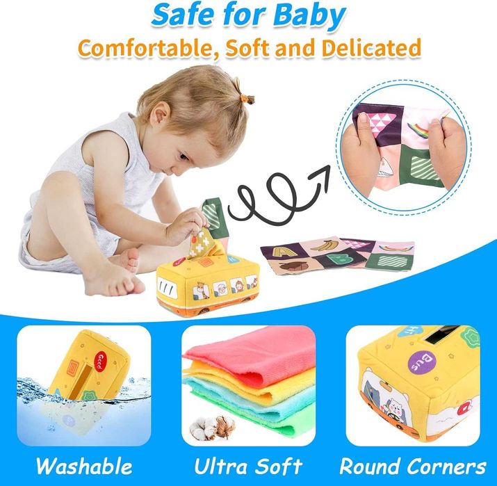 chusteczki dla niemowląt montessori animal bus zabawka