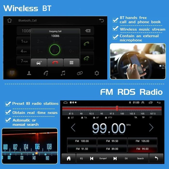 Rádio android Fiat Panda 2003-12 CARPLAY WIFI GPS BT 2/32GB novo