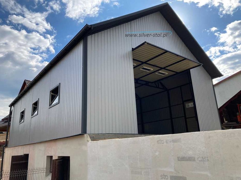 Garaż blaszany 6X12 6X9 Silver-stal Garaże RAL 7016 RAL 9006