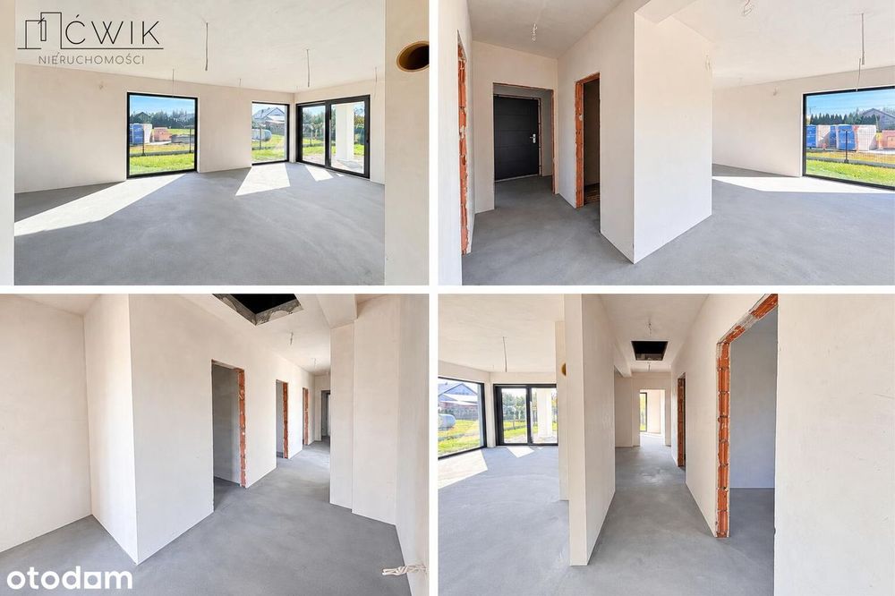 Nowoczesny dom parterowy 123,85 m² | 8,2 ar | 2,5 km od Bochni