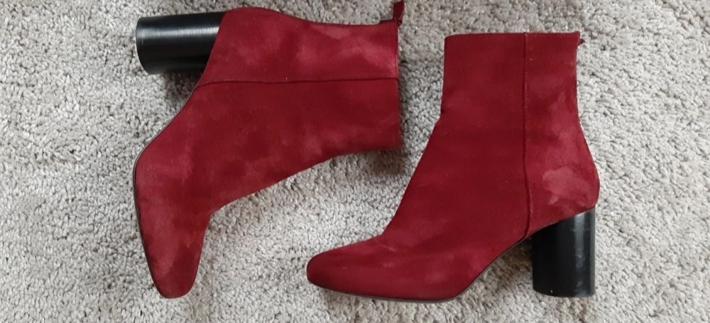 Bordowe buty Sandro botki muszkieterki rozmiar 37