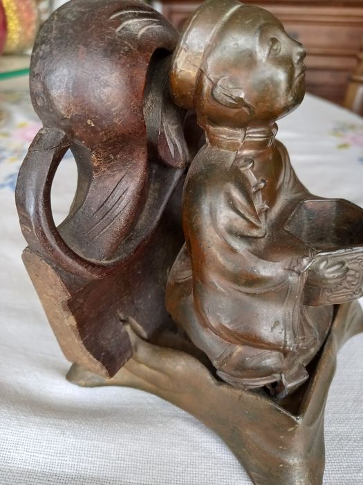 Queimador incenso vintage em bronze