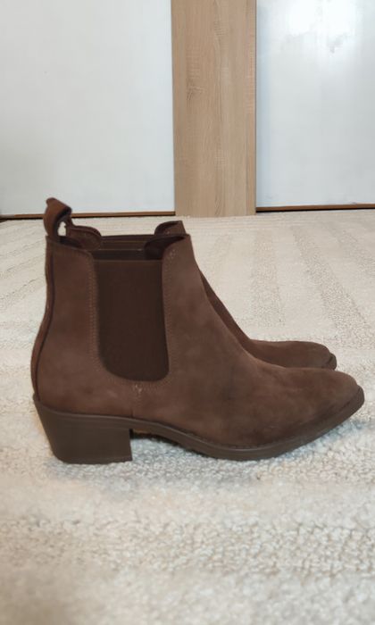Sztyblety buty brązowe Ryłko skóra naturalna botki