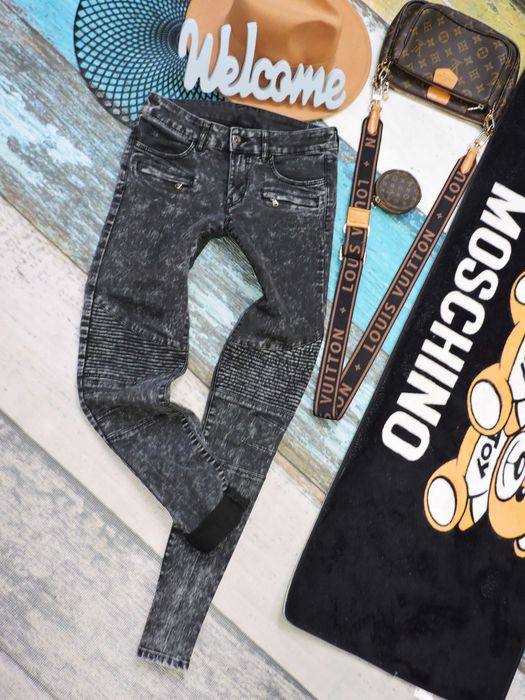 H&M Denimowe rurki jeans karby marmurek 36