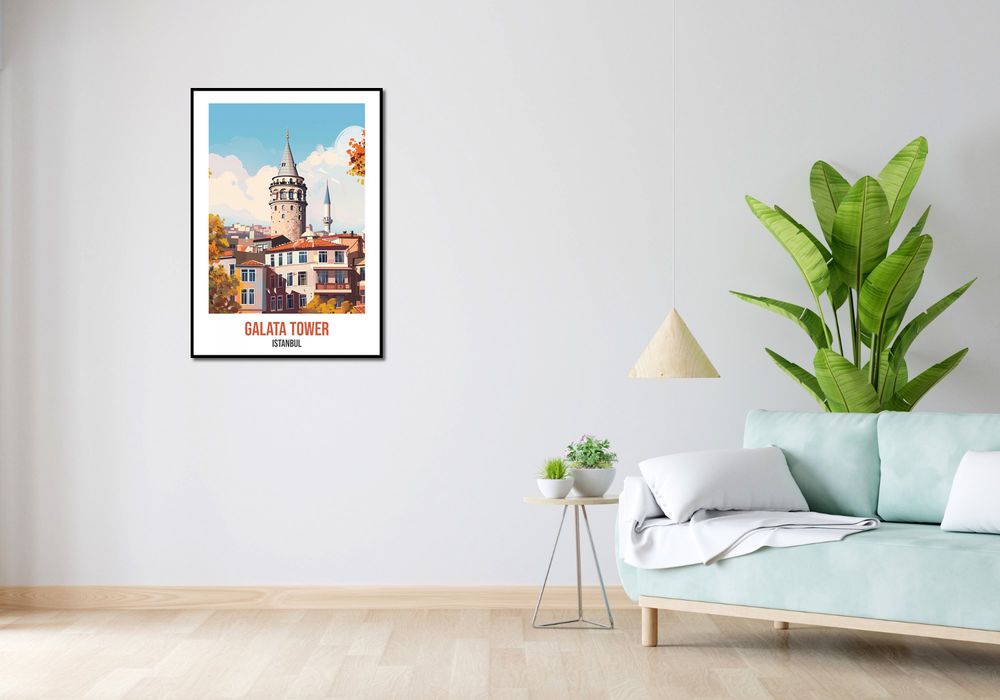 Plakat 64x90cm Galata Tower, Istanbul