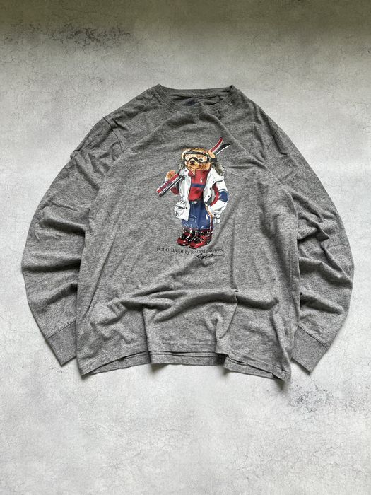 Vintage Polo Ralph Lauren Bear longsleeve hoodie sk8 avanguard outdoor oldmoney