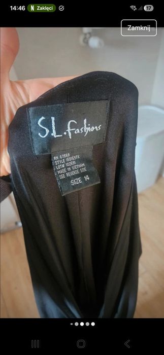 Sukienka s l fashion czarna klamra cekiny xl