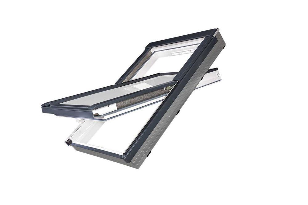 Łazienkowe okno dachowe pcv PTP-V U41 Fakro GreenView 78x140 antracyt