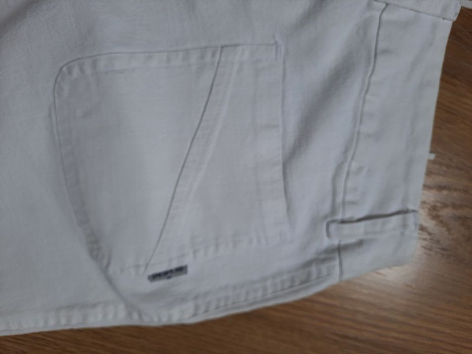 Spodnie damskie białe lato dzwony De facto S