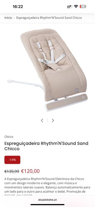 baloiço infantil Chicco.