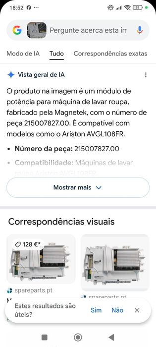 Módulo de máquina roupa