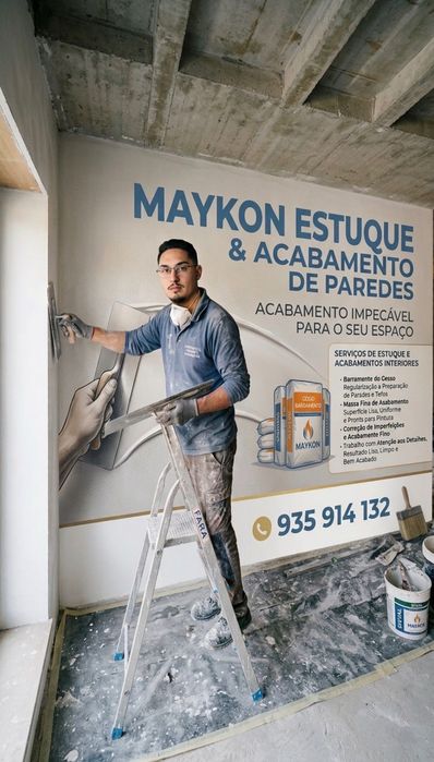 Barramento gesso e aplicação de massa fina (acabamento)