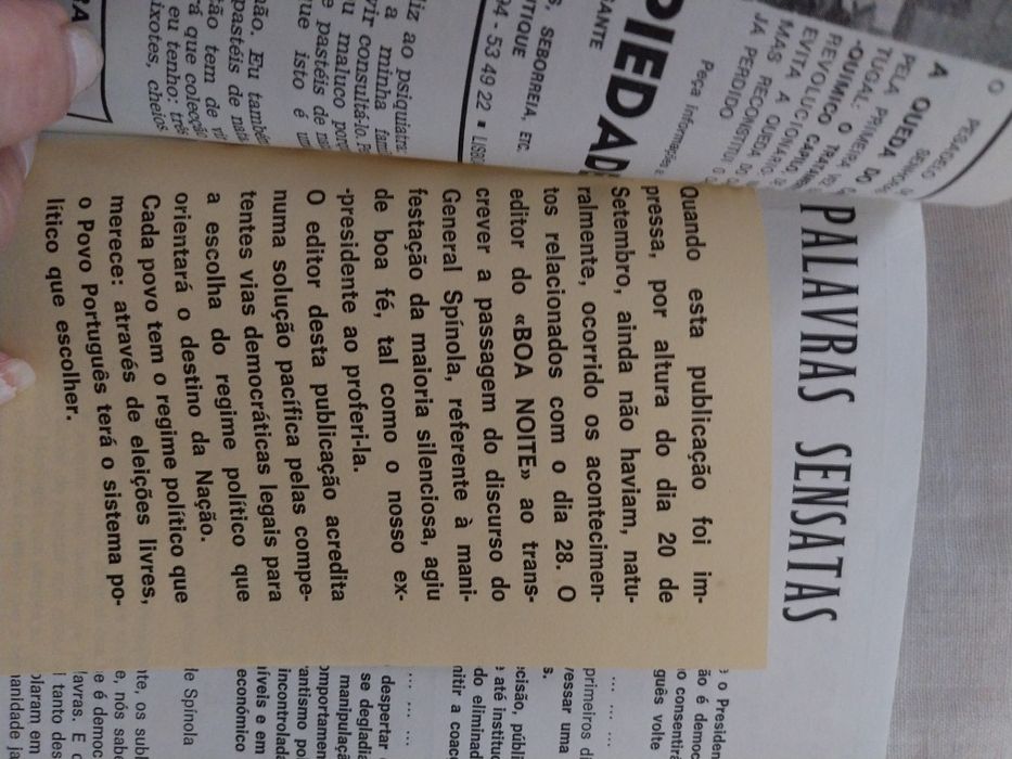 Revista Boa Noite nº 35 – Outubro 1974 – Discurso de Spínola / Pós-25