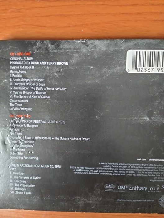 CD duplo Rush - Hemispheres'
