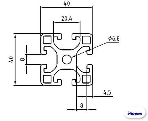 Profile konstrukcyjne aluminiowe 40 x 40