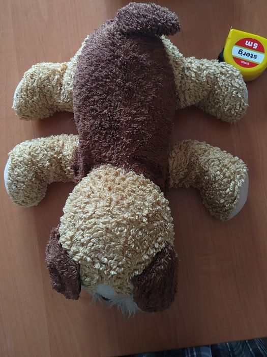 Duży Pluszowy Piesek 38 cm | Kudłaty Przytulak | Leżący | Stan Idealny