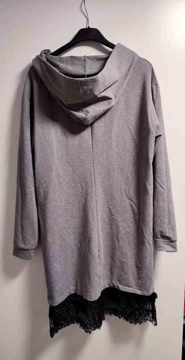 Bluza sukienka szara z perełkami mega