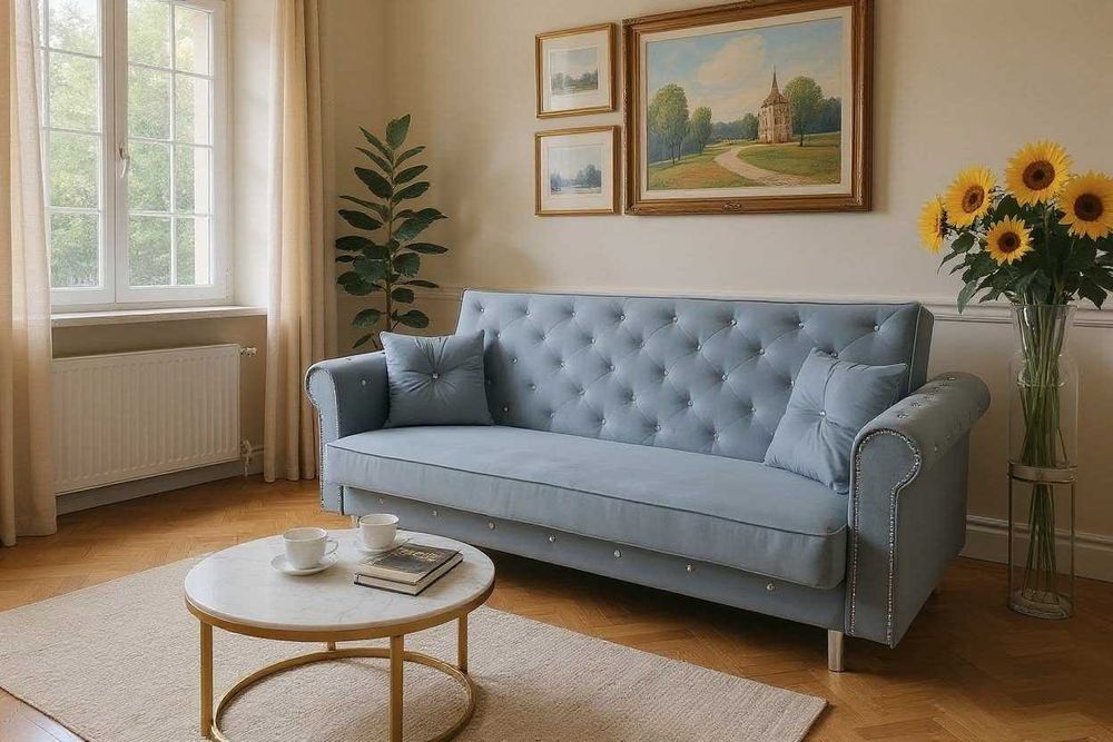 Wersalka Kanapa rozkładana z funkcją spania do salonu Glamour Sofa
