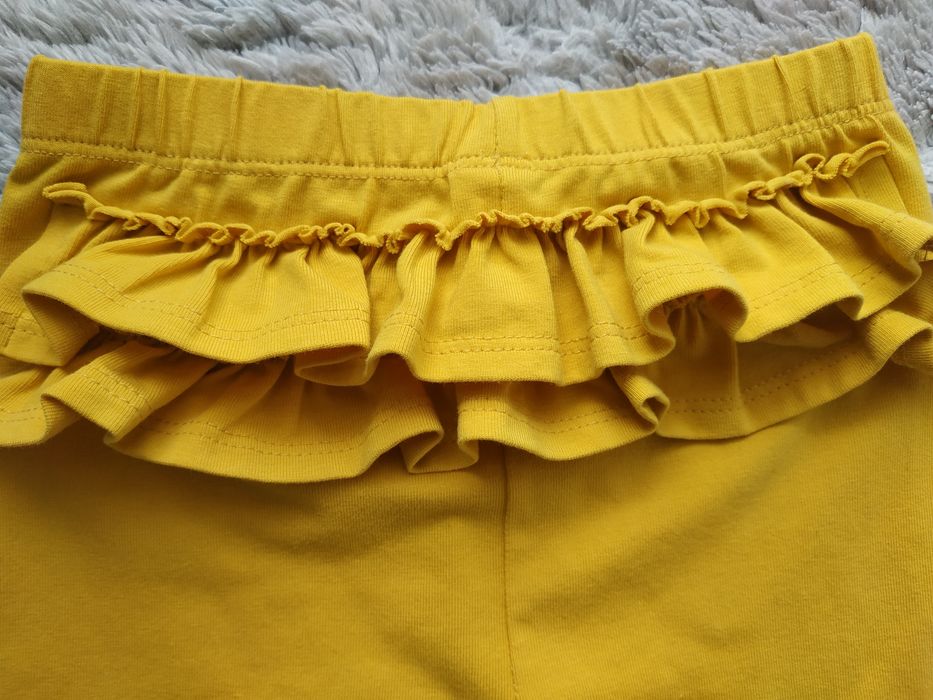 Legginsy/gładkie/żółte/falbanki/wiosna/lato/Haydi/r.98/104