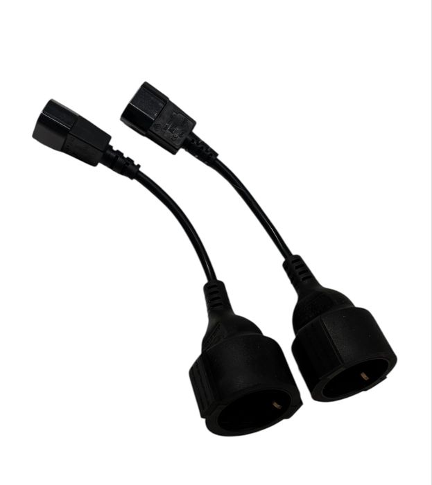 2-szt Kabel zasilający 230V UPS Adapter Schuko C14 20 cm