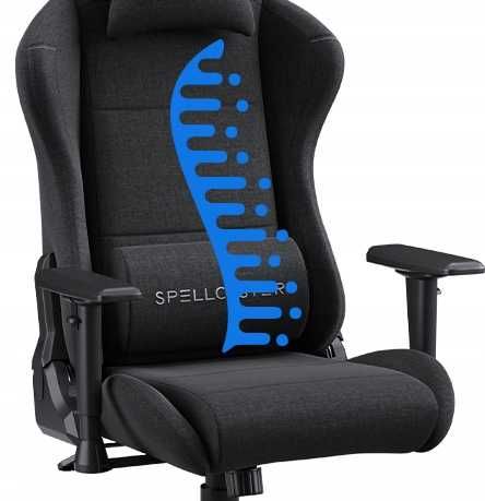 fotel gamingowy materiałowy obrotowy biurowy gracza kubełek sense7