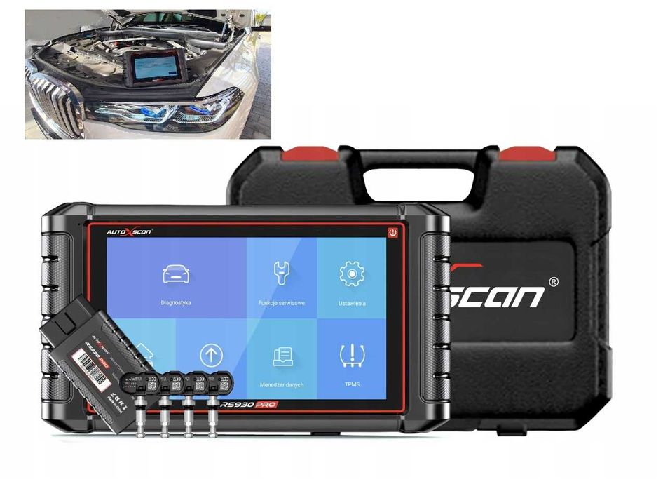 Tester diagnostyczne + TPMS autoxscan RS930PRO 4 CZUJNIKI TPMS PL
