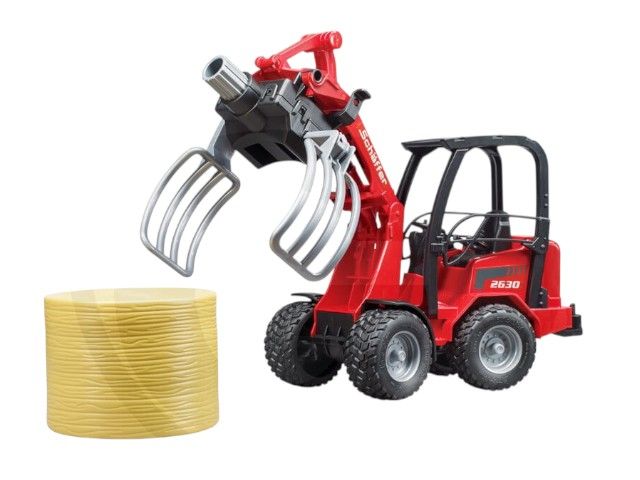 Bruder Schäffer 2630 z chwytakiem do bel 1:16 – nowa ładowarka