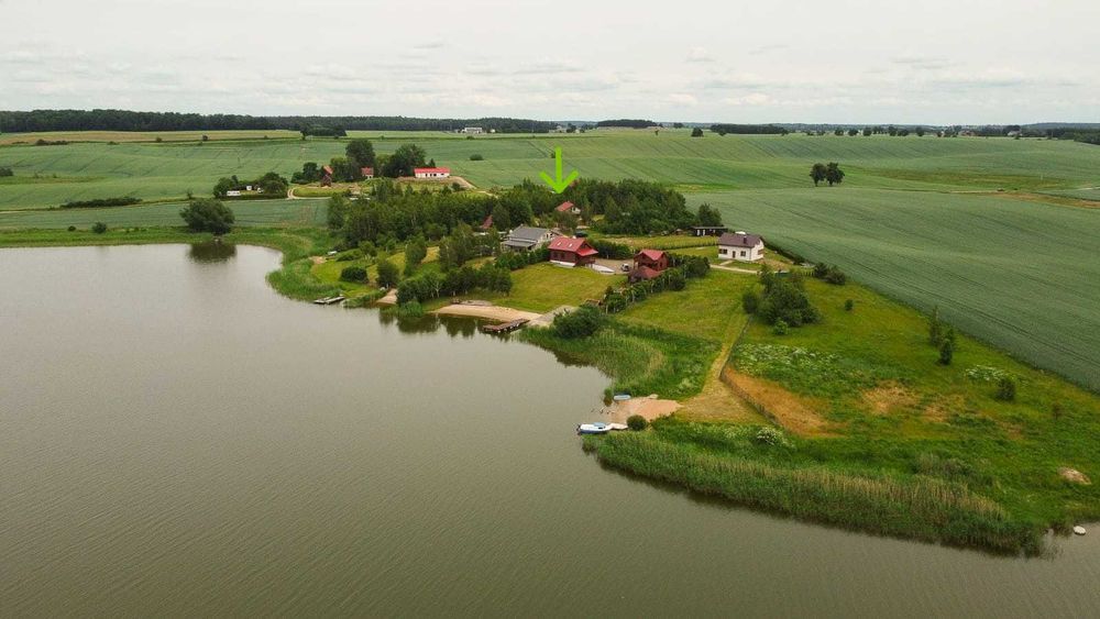 Dom nad jeziorem, plaża, Jakubowo, Prabuty