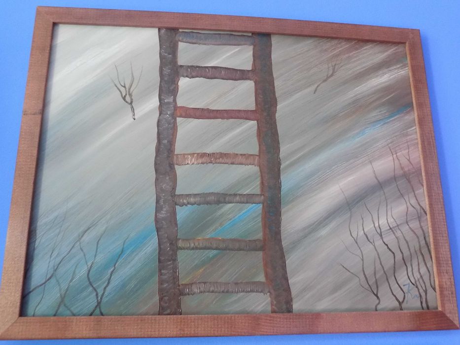 Obraz olejny pt. „Drabina do nikąd”