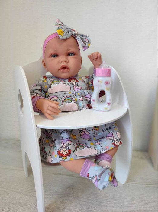 Лялька пупс реборн з м'яким тілом Ane Baby Marina&Pau у сукні, 45 см