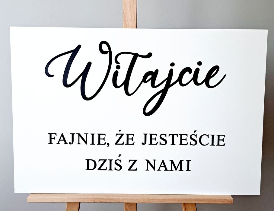 Tablica powitalna tablica ślubna Witajcie fajnie że jesteście wesele