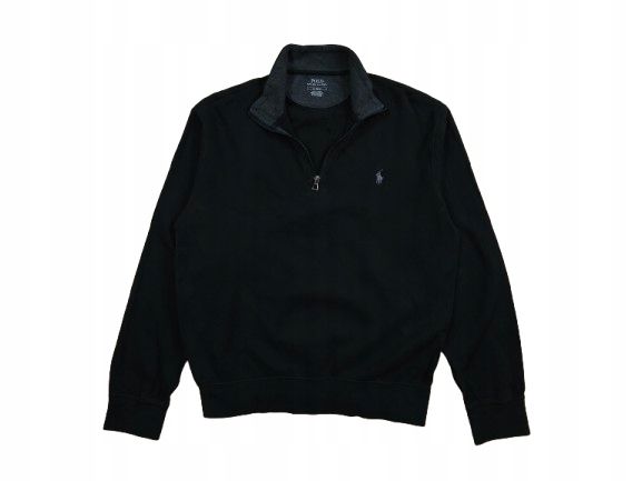 POLO RALPH LAUREN Sweter Męski Zip Neck Czarny Męski r. M