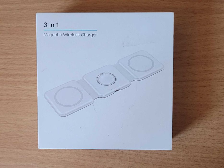 Składana bezprzewodowa ładowarka indukcyjna 3 w 1 czarna do Apple