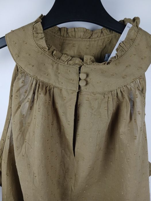 Bluzka Next khaki falbanka struktura luźna boho rozmiar L 40 hit