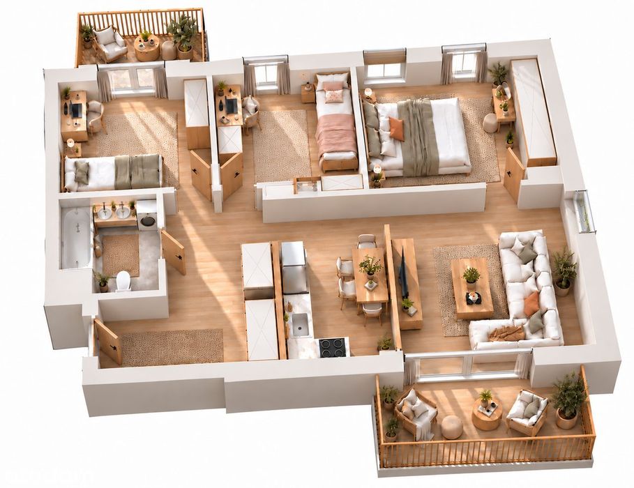 4 pokoje | 67,50 m² | 2 balkony | Kątova Park