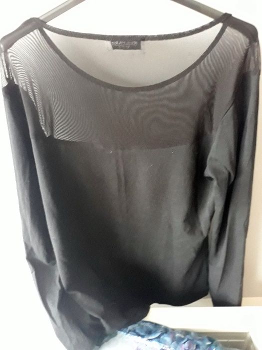 czarna bluzka z siateczką, przezroczysta góra Rue Paris, Butik L