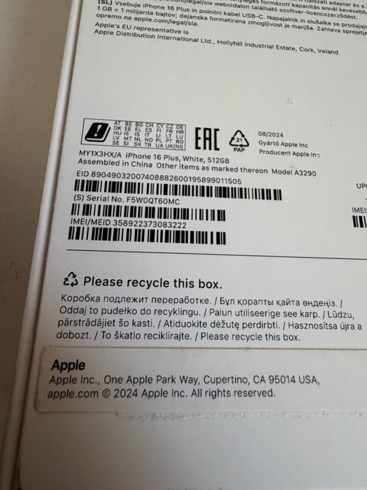 Bateria 100% iPhone 16 Plus 512gb White Idealny