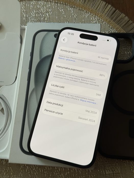 IPhone 15 Bateria 88% IDEALNY 128Gb Gwarancja Kraków Prądnik