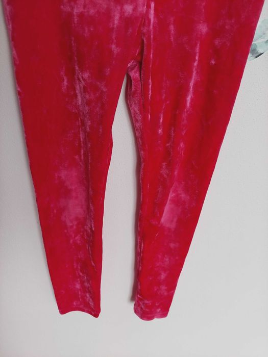Różowe legginsy welurowe H&M 4-5l 104-110 cm