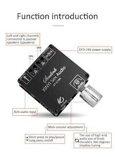 Amplificador audio bluetooth jack 50w + 50w telemovel computador colunas speakers NOVO