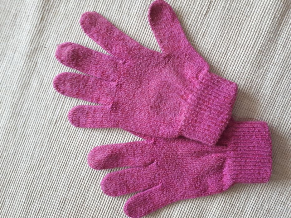 Czapka szalik komin wiosna granat róż komplet dziewczynka 116 122