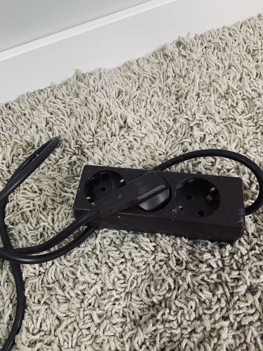 Przedłużacz brązowy gniazdko potrójny przedłużka