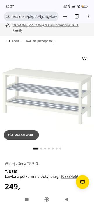 Ławka na buty IKEA