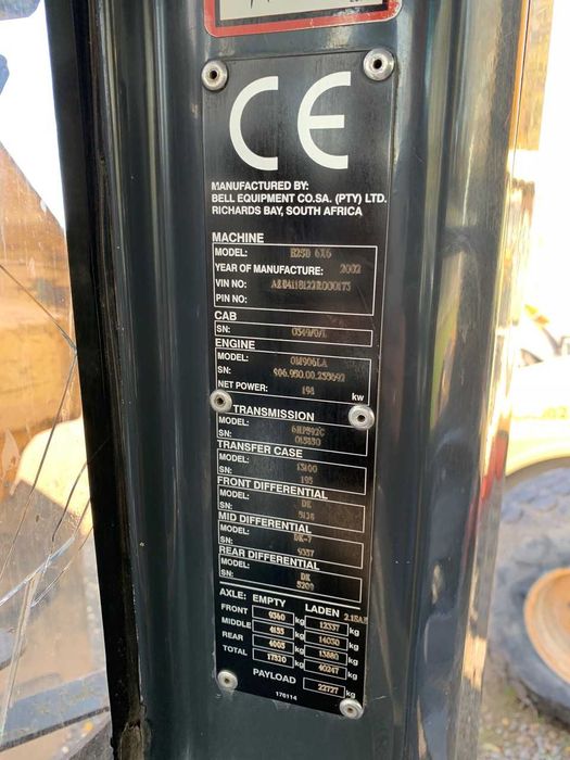 Wozidło budowlane Bell B250 6x6