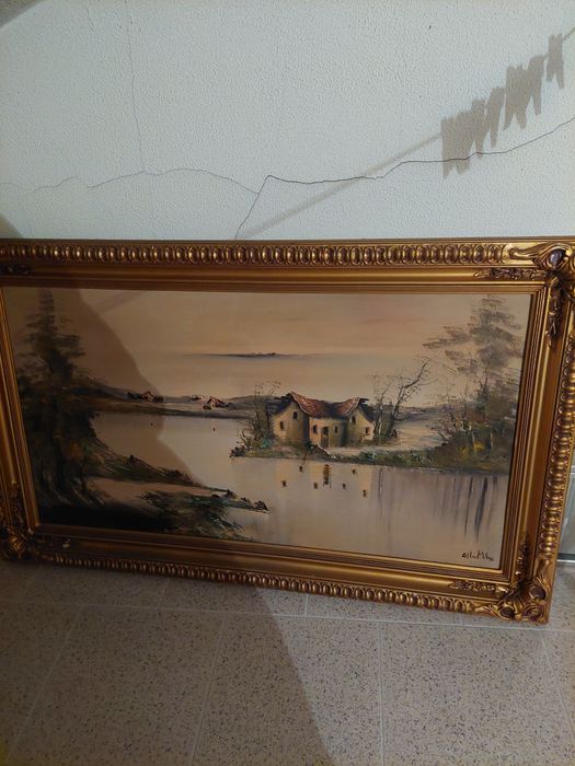 Quadro a óleo pintado à mão