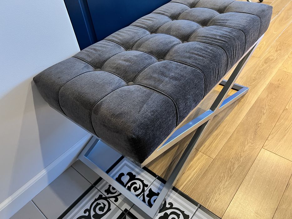 Ławeczka tapicerowana / Puff szary