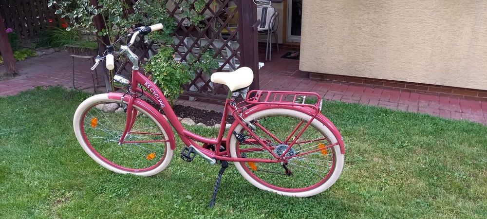 Miejski różowy rower damski