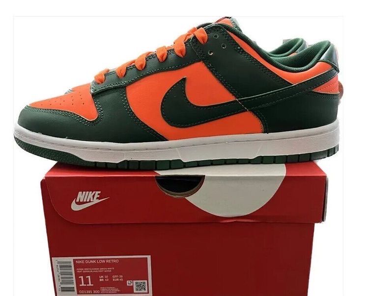 Nike dunk Miami Hurricanes