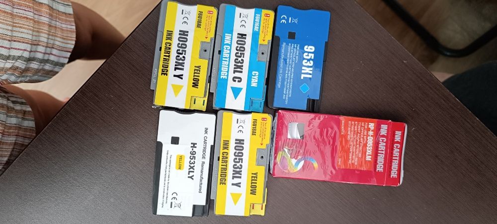 5 tinteiros de cores para impressora HP