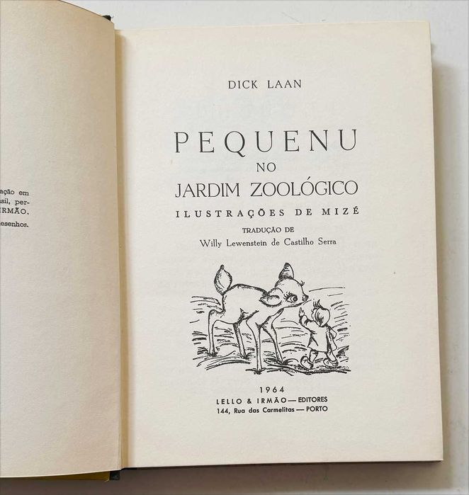 Dick Laan, PEQUENU no Jardim Zoológico. Lello & Irmão, Editores, 1964